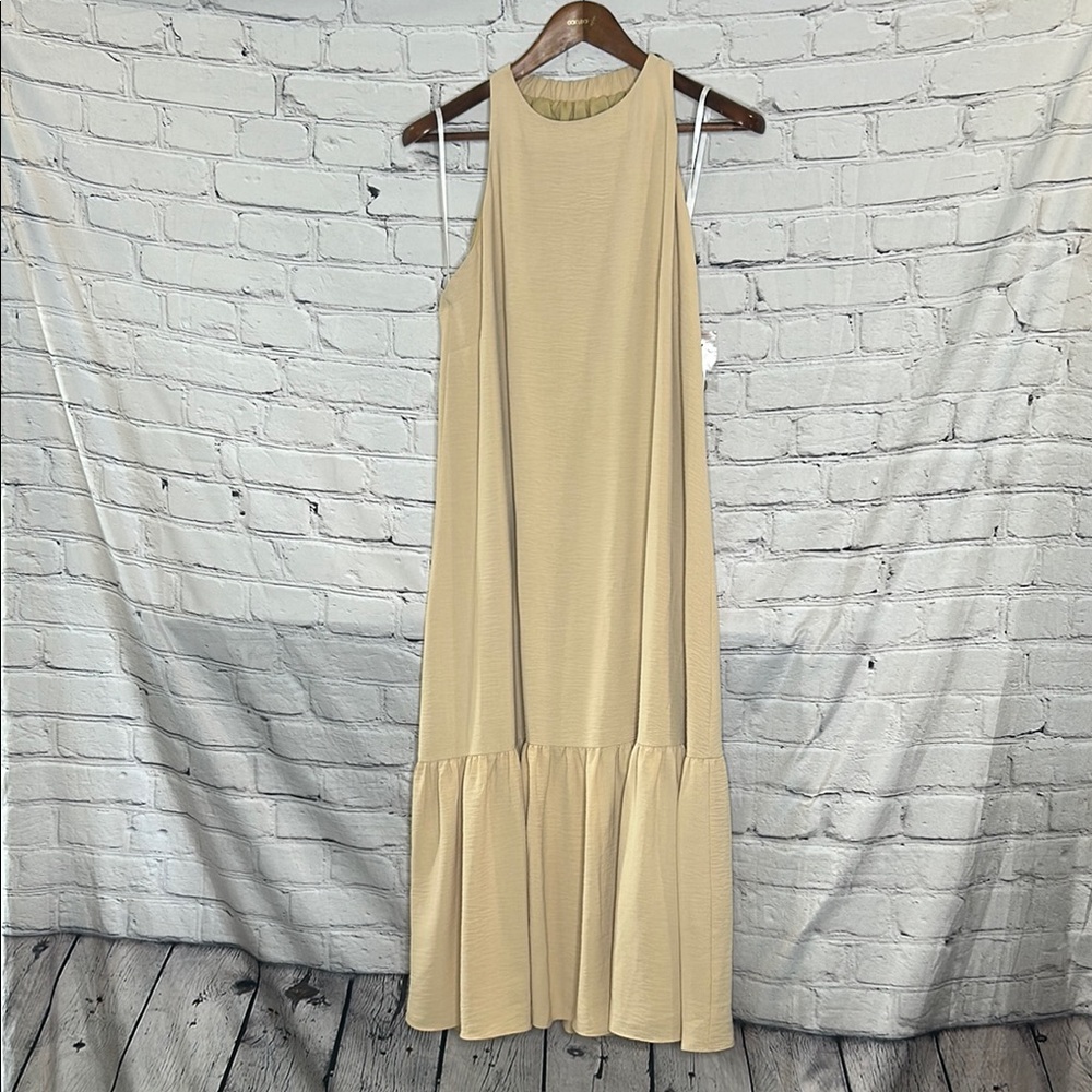 Maggy London Beige Maxi Sleeveless Dress Size 10 Brand New W/Tags